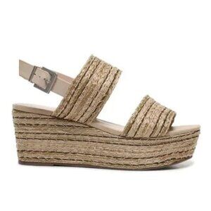 SCHUTZ Woven Raffia TIZIANA Slingback Wedge Sandal Shoes Size 7 Made in Brazil